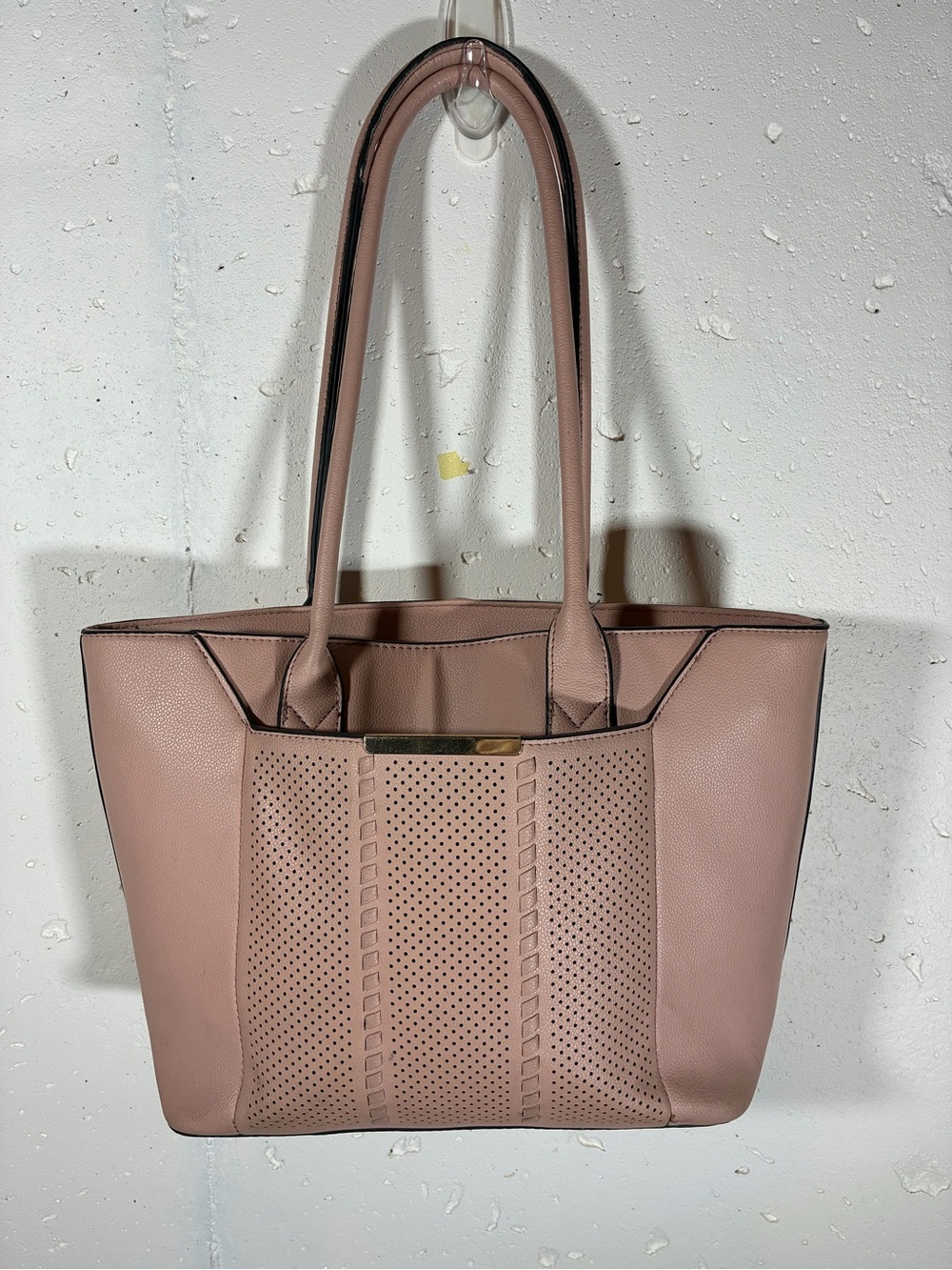 Blush Pink Perforated Tote Bag - Women's Handbag